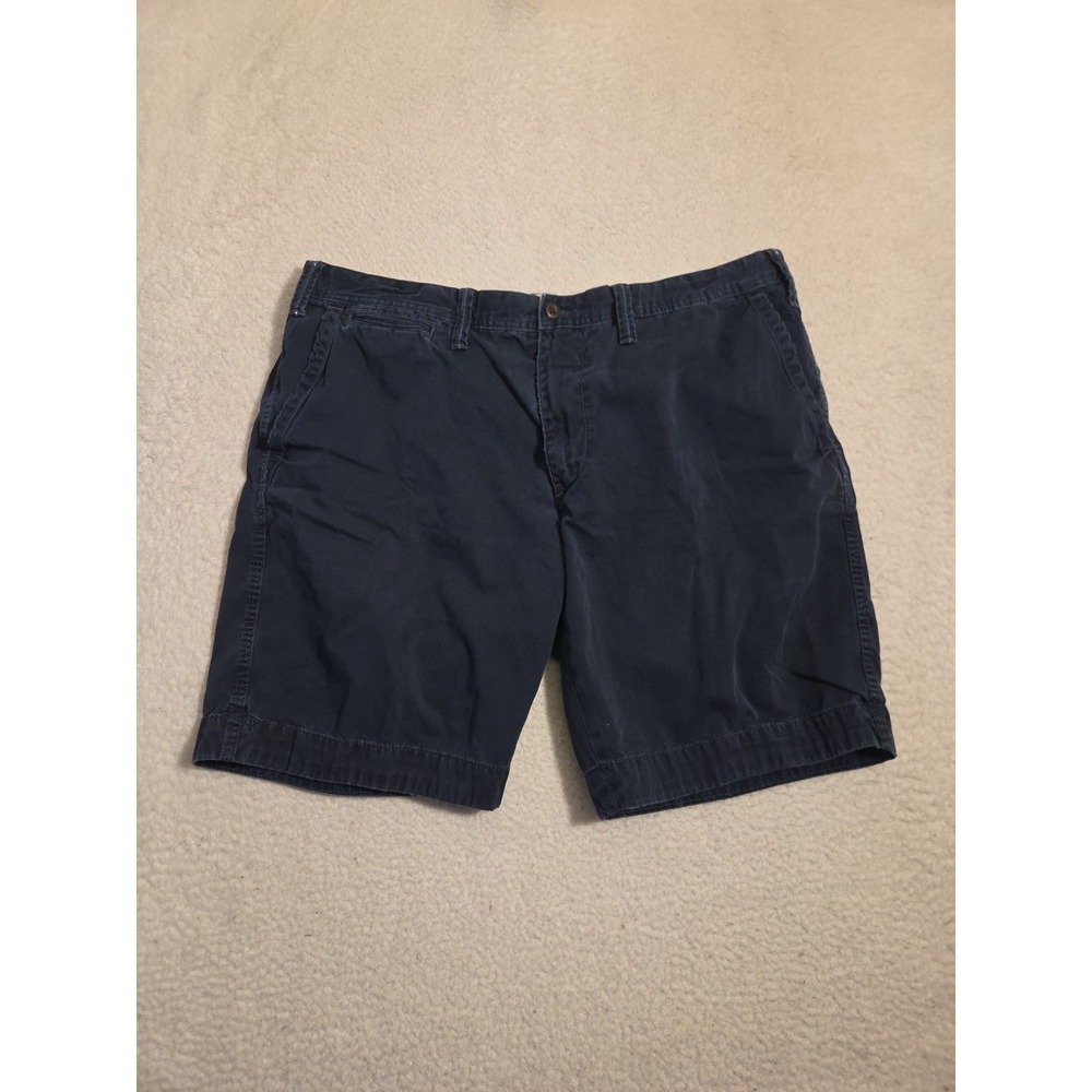 Vintage Polo Ralph Lauren Shorts Mens Size 38 Chino Flat Front Navy Draw‎ String